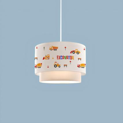 Kinderhanglamp CANDY 1xE27/40W/230V wit/oranje