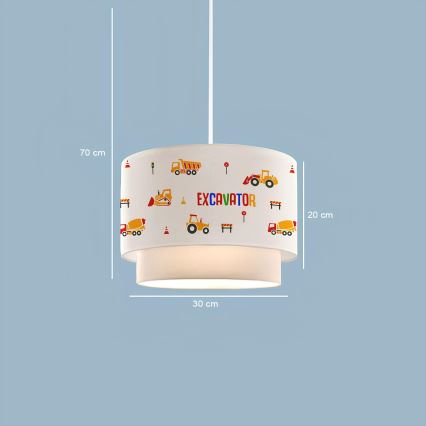 Kinderhanglamp CANDY 1xE27/40W/230V wit/oranje