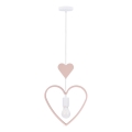Kinderhanglamp HEART met kabel 1xE27/20W/230V roze/wit
