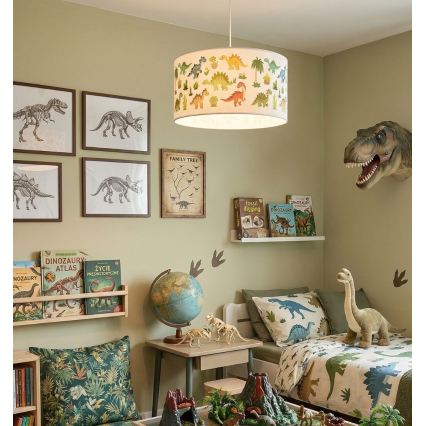 Kinderhanglamp KIDS ROOM 1x E27/60W/230V Ø 40 cm dinosaurus