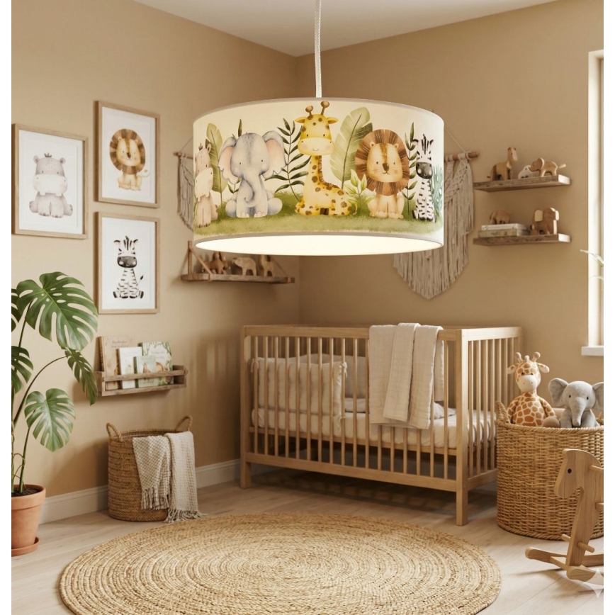 Kinderhanglamp KIDS ROOM 1xE27/60W/230V pr. 40 cm jungle