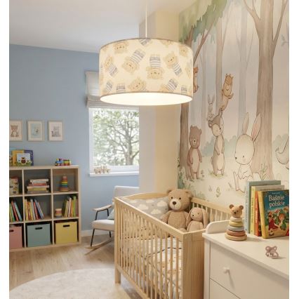 Kinderhanglamp KIDS ROOM 1xE27/60W/230V Ø 40 cm beertje