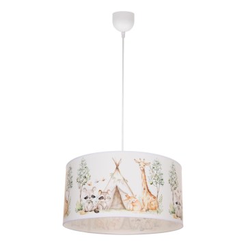 Kinderhanglamp KIDS ROOM 1xE27/60W/230V Ø 40 cm met dierenmotief