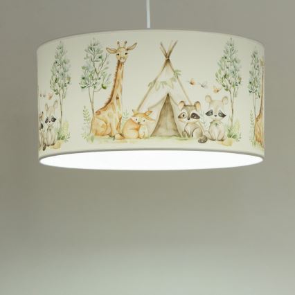 Kinderhanglamp KIDS ROOM 1xE27/60W/230V Ø 40 cm met dierenmotief