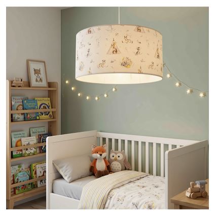 Kinderhanglamp KIDS ROOM 1xE27/60W/230V Ø 40 cm – speels dierenmotief