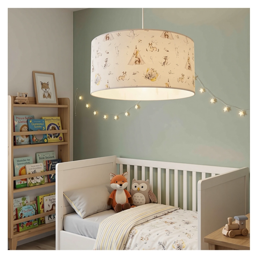 Kinderhanglamp KIDS ROOM 1xE27/60W/230V Ø 40 cm – speels dierenmotief