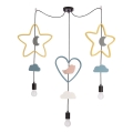 Kinderhanglamp TRIO 3xE27/20W/230V geel/blauw/grijs