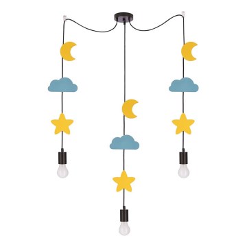 Kinderhanglamp TRIO 3xE27/20W/230V geel/blauw
