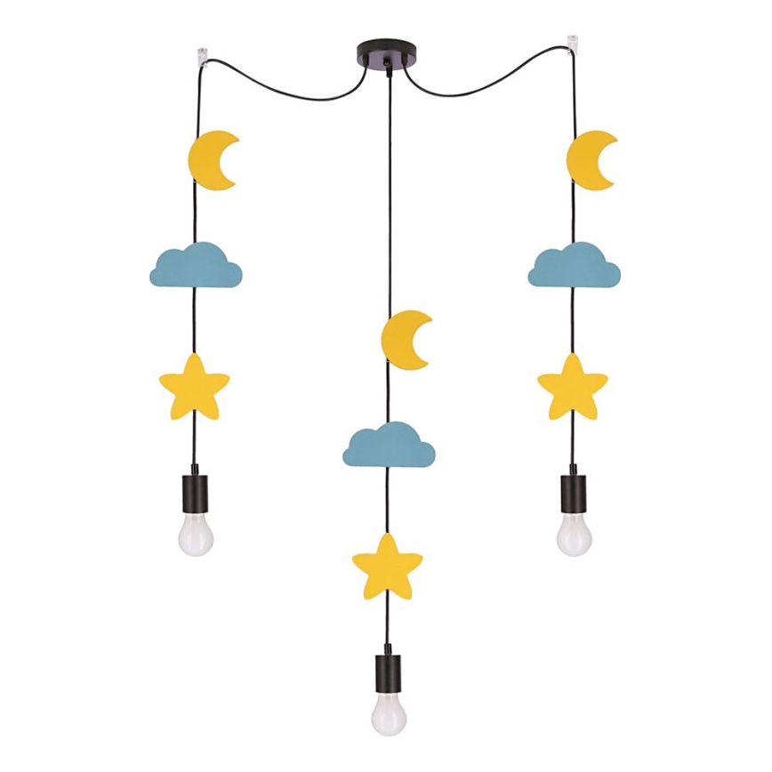 Kinderhanglamp TRIO 3xE27/20W/230V geel/blauw
