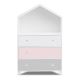 Kinderkast MIRUM 126x80 cm wit/grijs/roze
