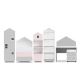 Kinderkast MIRUM 126x80 cm wit/grijs/roze