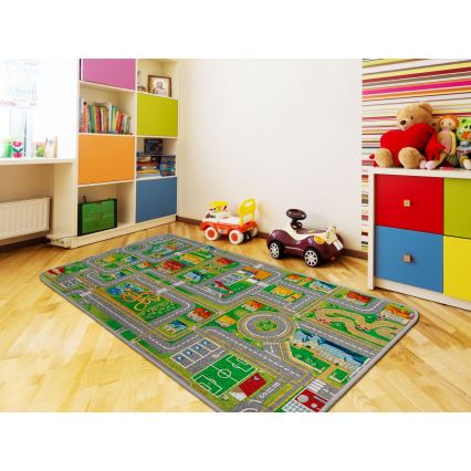 Kinderkleed PLAYTOWN 200x280 cm veelkleurig/stad