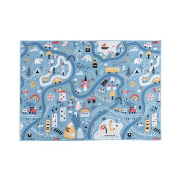 Kinderkleed STELLA STREETS 100x150 cm blauw/stad