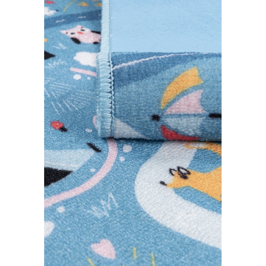 Kinderkleed STELLA STREETS 100x150 cm blauw/stad