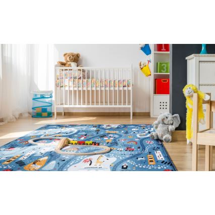 Kinderkleed STELLA STREETS 80x100 cm blauw/stad