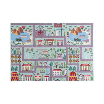 Kinderkleed STELLA STREETS 80x100 cm turkoois/stad