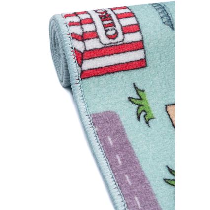 Kinderkleed STELLA STREETS 80x100 cm turkoois/stad