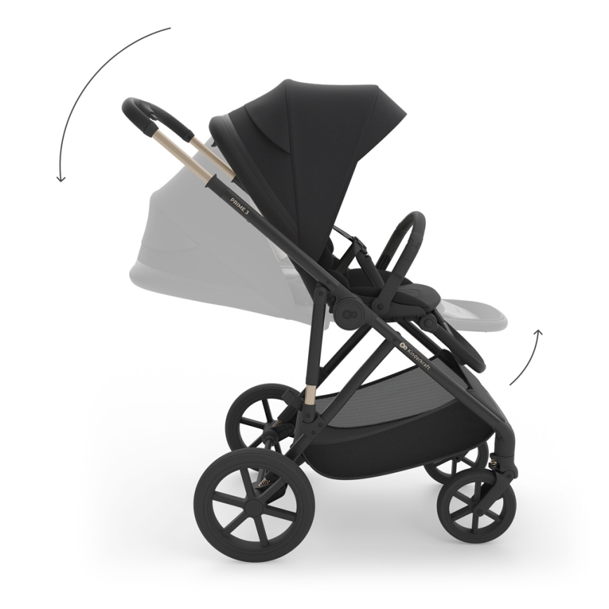 KINDERKRAFT - 3-in-1 combi-kinderwagen PRIME 3 Venezian Black
