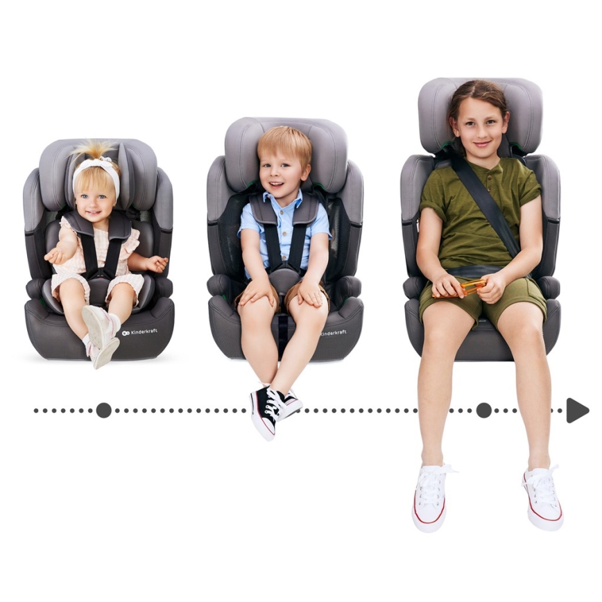 KINDERKRAFT - Autostoel COMFORT UP i-Maat (76-150 cm) lichtgrijs