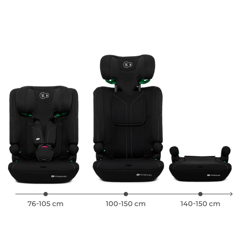 KINDERKRAFT - Autostoel I-COMFY i-Size 76-150 cm zwart