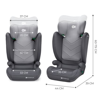 KINDERKRAFT - Autostoel I-SPARK i-Maat (100-150 cm) grijs