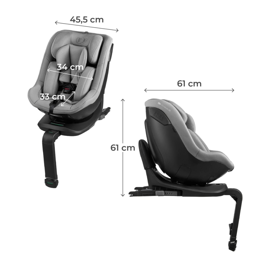 KINDERKRAFT - Autostoel met draaibare basis I-GUARD i-Size 40-105 cm grijs
