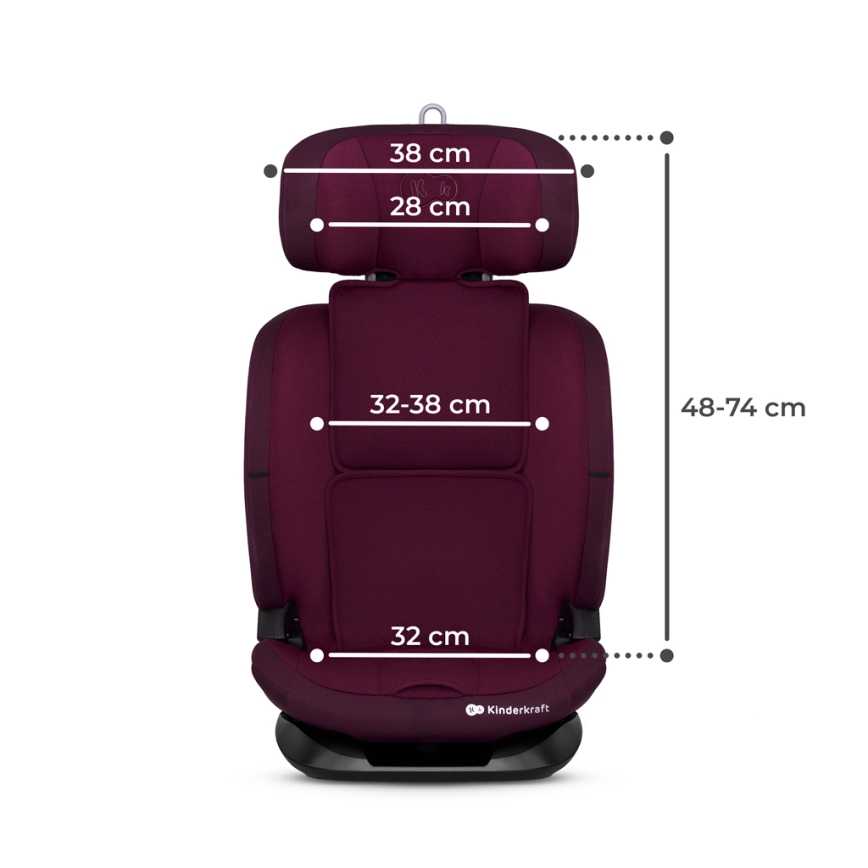 KINDERKRAFT - Autostoel ONETO 3 i-Maat (76-150 cm) + Isofix Cherry pearl