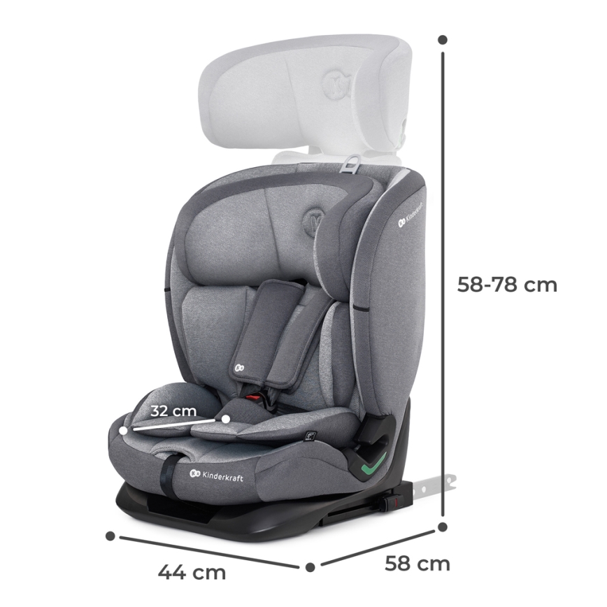 KINDERKRAFT - Autostoel ONETO 3 i-Maat (76-150 cm) + Isofix Cool grijs