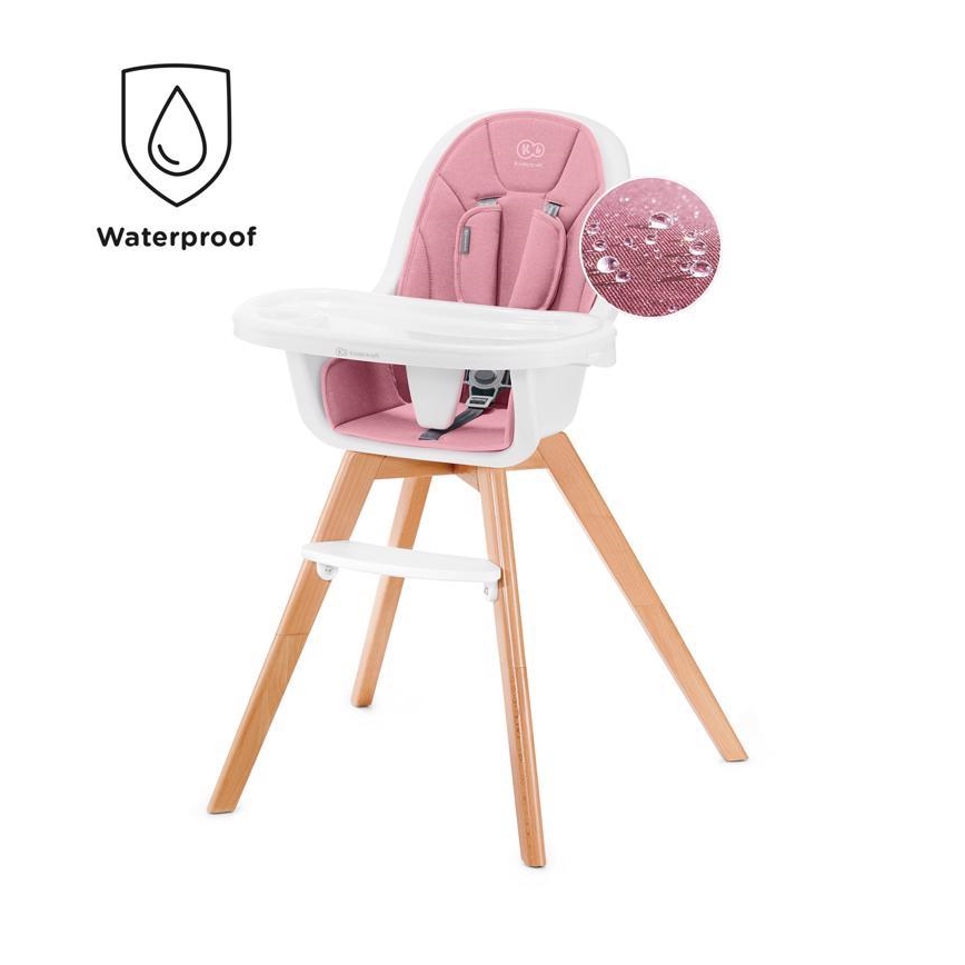 KINDERKRAFT - Baby eetstoel 2in1 TIXI roze