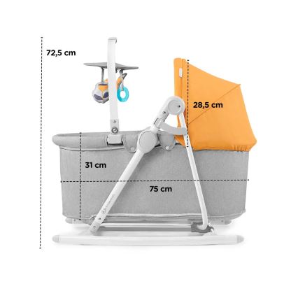 KINDERKRAFT - Baby ligstoel 5in1 NOLA grijs