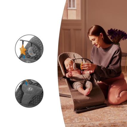 KINDERKRAFT - Baby ligstoel MIMI grijs