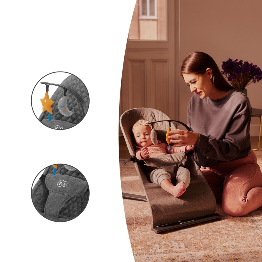 KINDERKRAFT - Baby ligstoel MIMI grijs