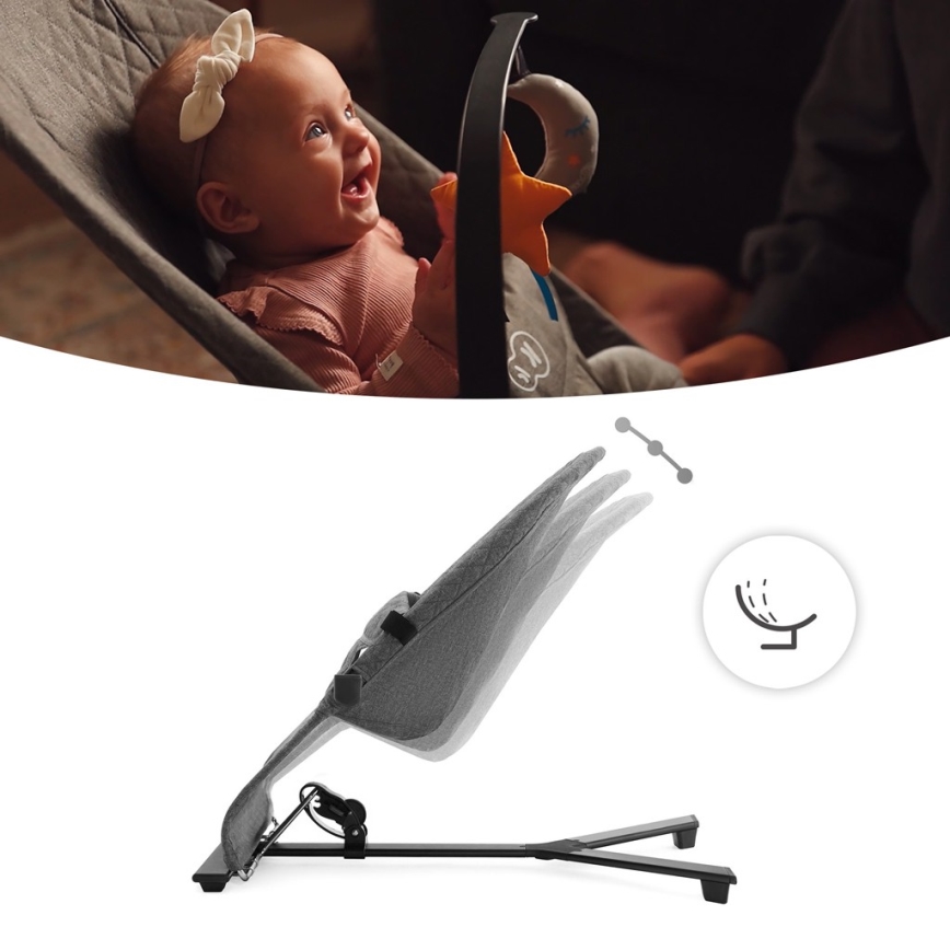 KINDERKRAFT - Baby ligstoel MIMI grijs