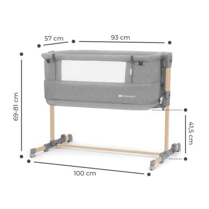 KINDERKRAFT - Baby wieg NESTE GROW lichtgrijs