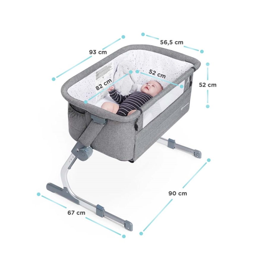 KINDERKRAFT - Baby Wieg UNO UP donker grijs
