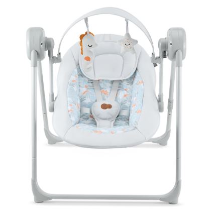 KINDERKRAFT - Babyschommel met melodie SWINGEE grijs 4xAAA/230V