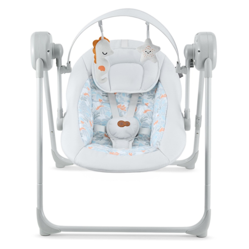 KINDERKRAFT - Babyschommel met melodie SWINGEE grijs 4xAAA/230V