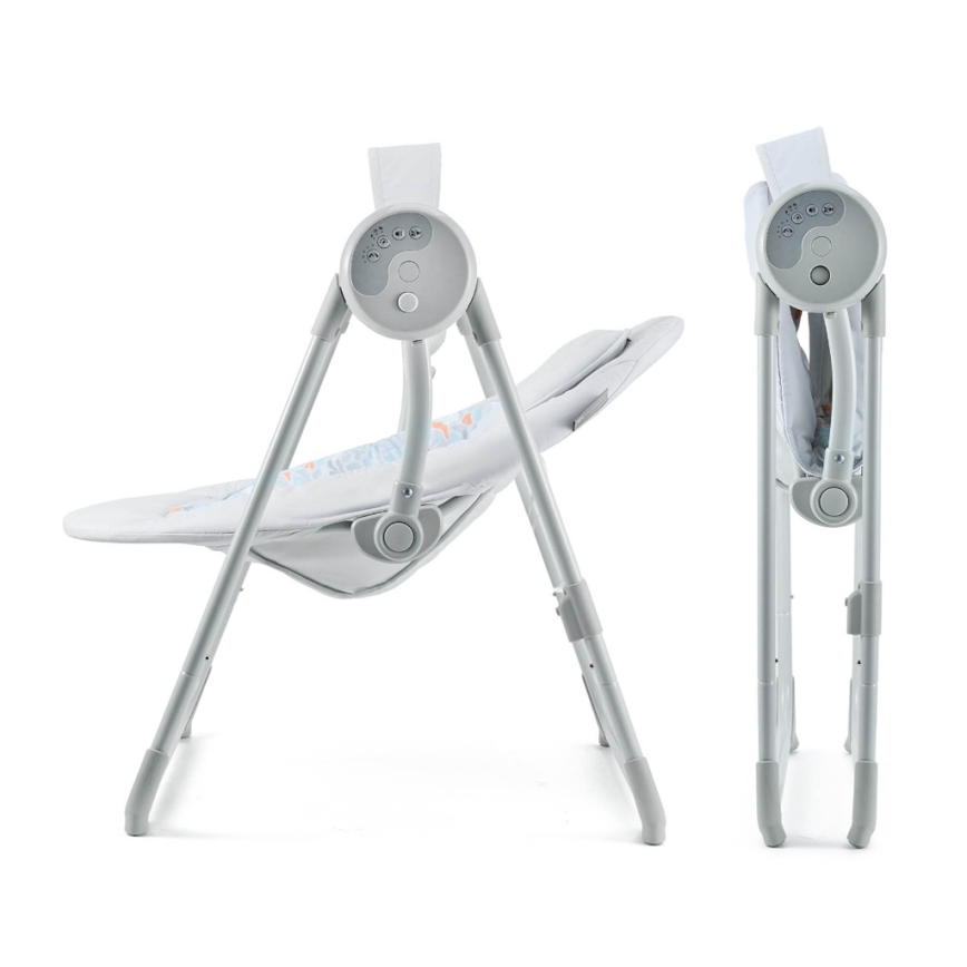 KINDERKRAFT - Babyschommel met melodie SWINGEE grijs 4xAAA/230V