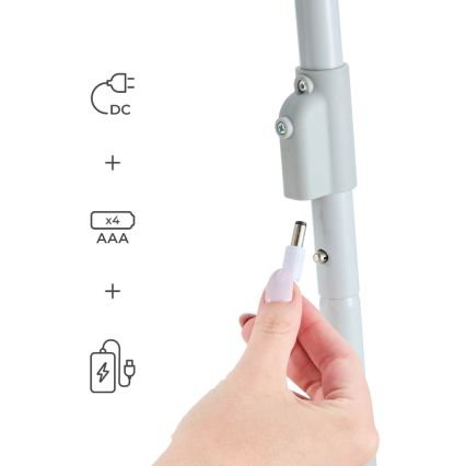 KINDERKRAFT - Babyschommel met melodie SWINGEE grijs 4xAAA/230V