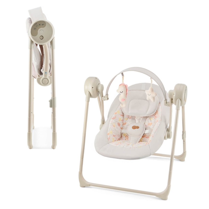 KINDERKRAFT - Babyswing met melodie SWINGEE beige 4xAAA/230V
