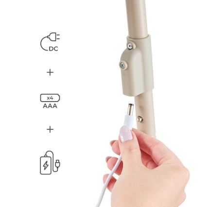 KINDERKRAFT - Babyswing met melodie SWINGEE beige 4xAAA/230V