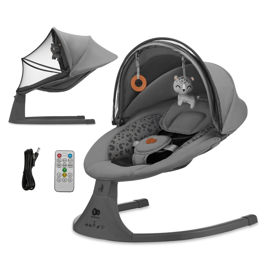 KINDERKRAFT - Babywip met melodie 2in1 LUMI 4xAAA donker