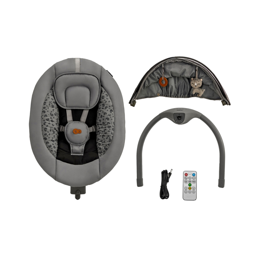 KINDERKRAFT - Babywip met melodie 2in1 LUMI 4xAAA donker