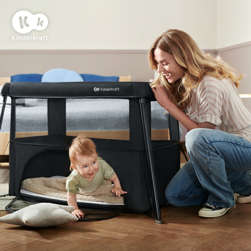 KINDERKRAFT - CAMI 3-in-1 reisbedje zwart