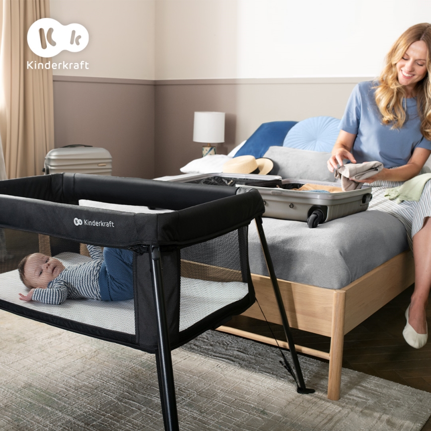 KINDERKRAFT - CAMI 3-in-1 reisbedje zwart