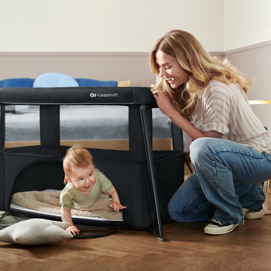 KINDERKRAFT - CAMI 3-in-1 reisbedje zwart