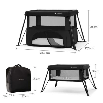 KINDERKRAFT - CAMI 3-in-1 reisbedje zwart