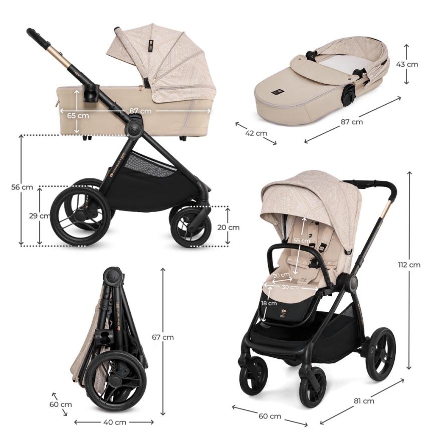 KINDERKRAFT - Combi-kinderwagen 2-in-1 NEA 2 Dune Whisper Bizuu