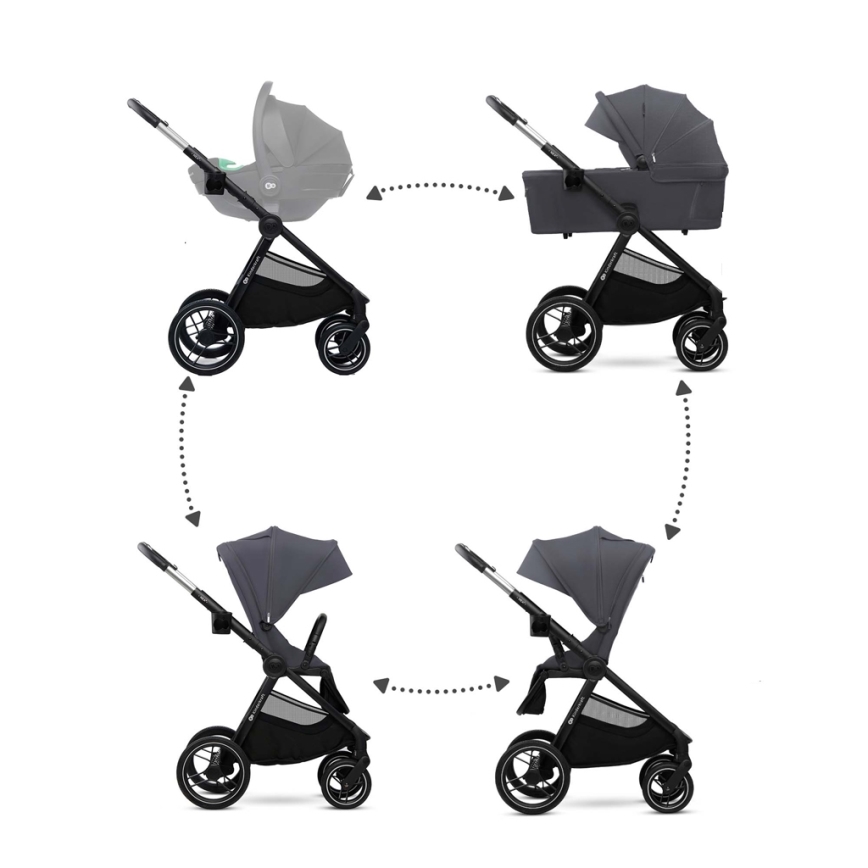 KINDERKRAFT - Combinatiekinderwagen 2in1 NEA 2 Donkergrijs