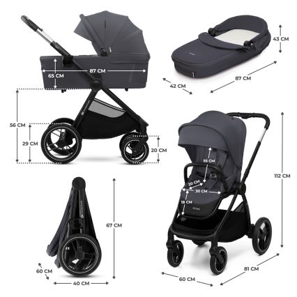 KINDERKRAFT - Combinatiekinderwagen 2in1 NEA 2 Donkergrijs